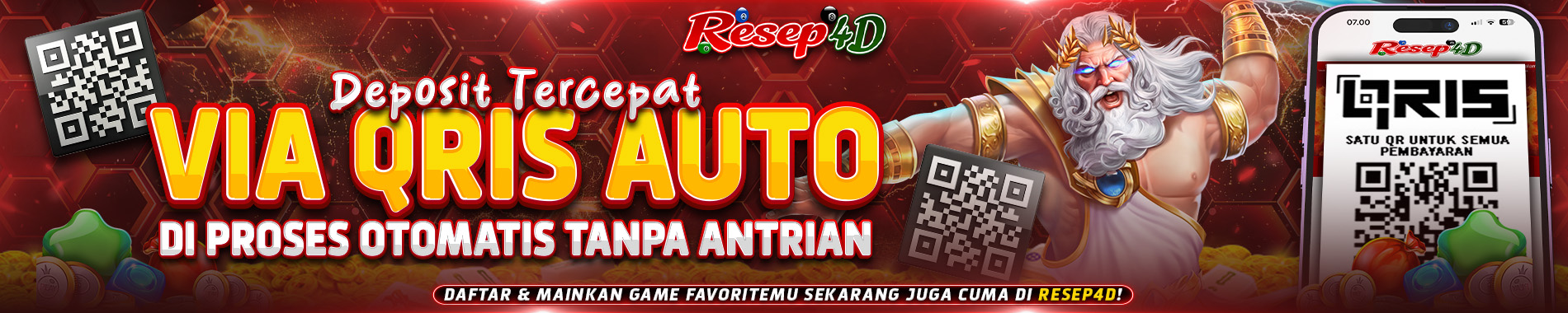 SLIDE BANNER DEPO QRIS RESEP4D